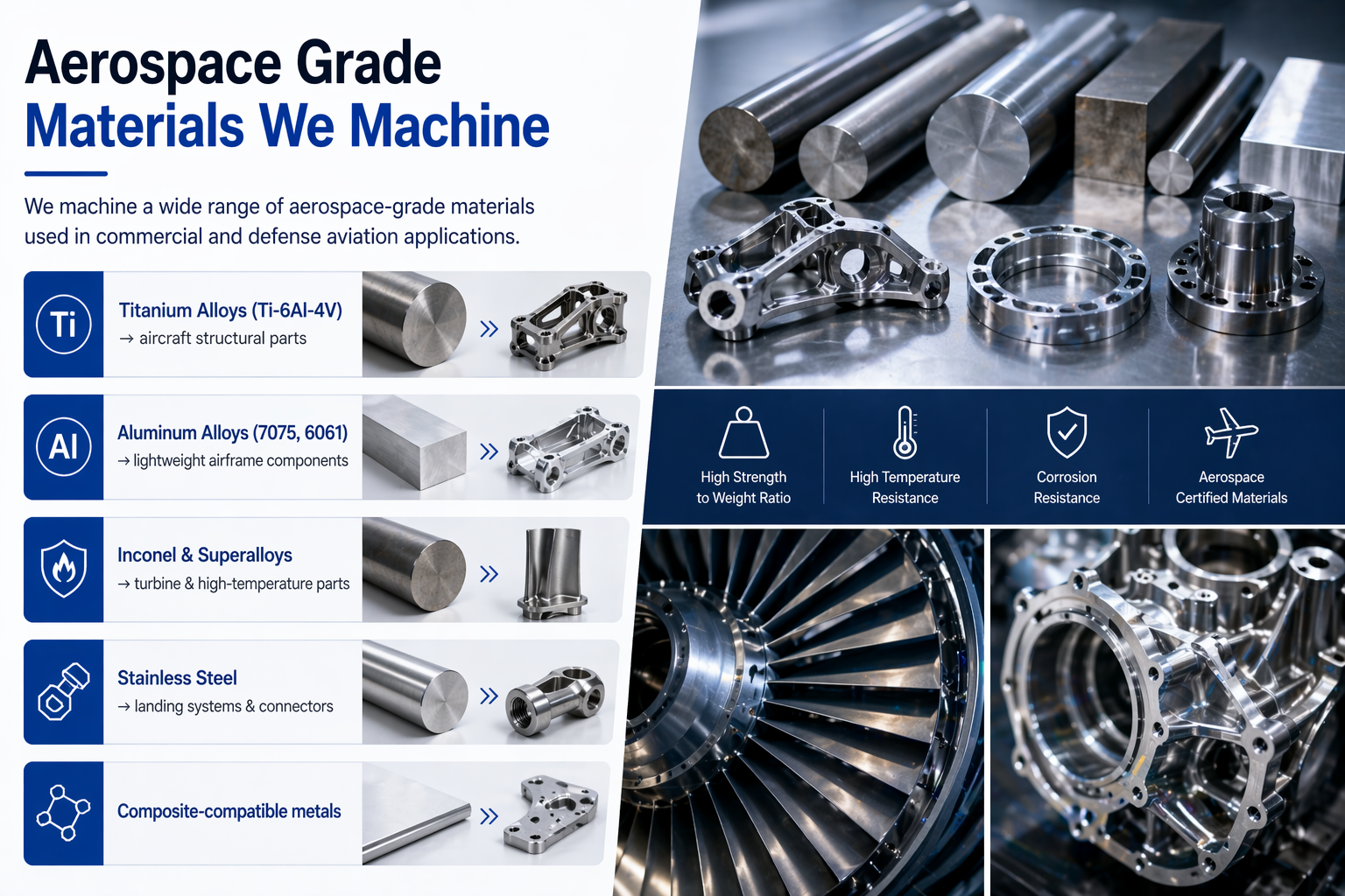 Aerospace Grade Materials We Machine
